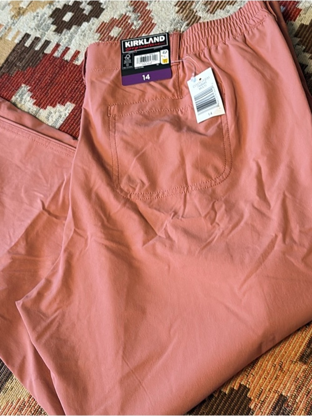 Kirkland Signature Women’s Elastic Waist pants - Pink, Size 14